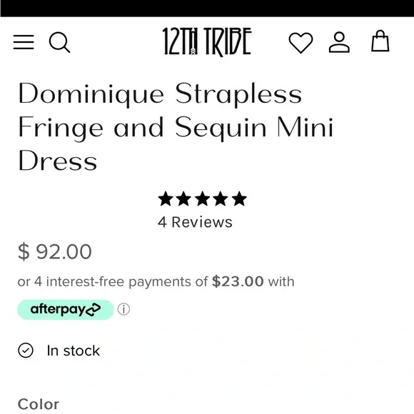 Strapless Fringe and Sequin Mini Dress - Picture 4 of 7